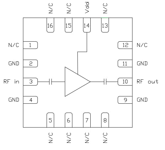 Block Diagram - Qorvo CMD270P3 4-8GHz Low Noise Amplifier